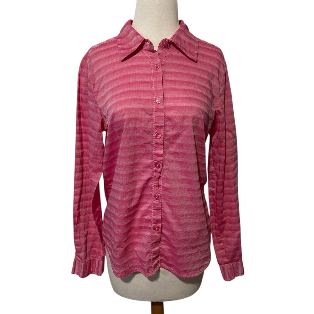 Sundance Cotton Pink Striped Women's Button Up Top